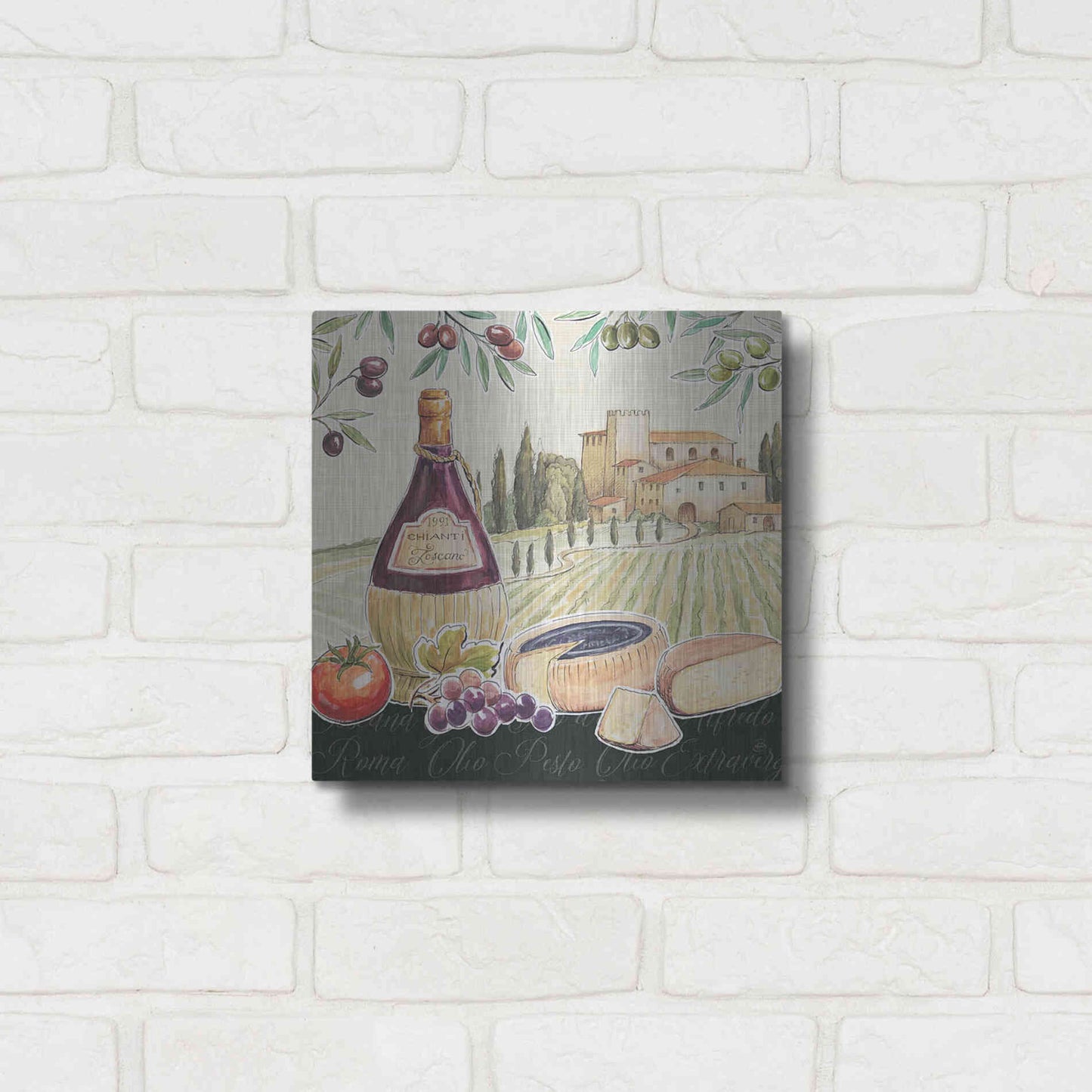 Luxe Metal Art 'Tuscan Flavor II' by Daphne Brissonet, Metal Wall Art,12x12