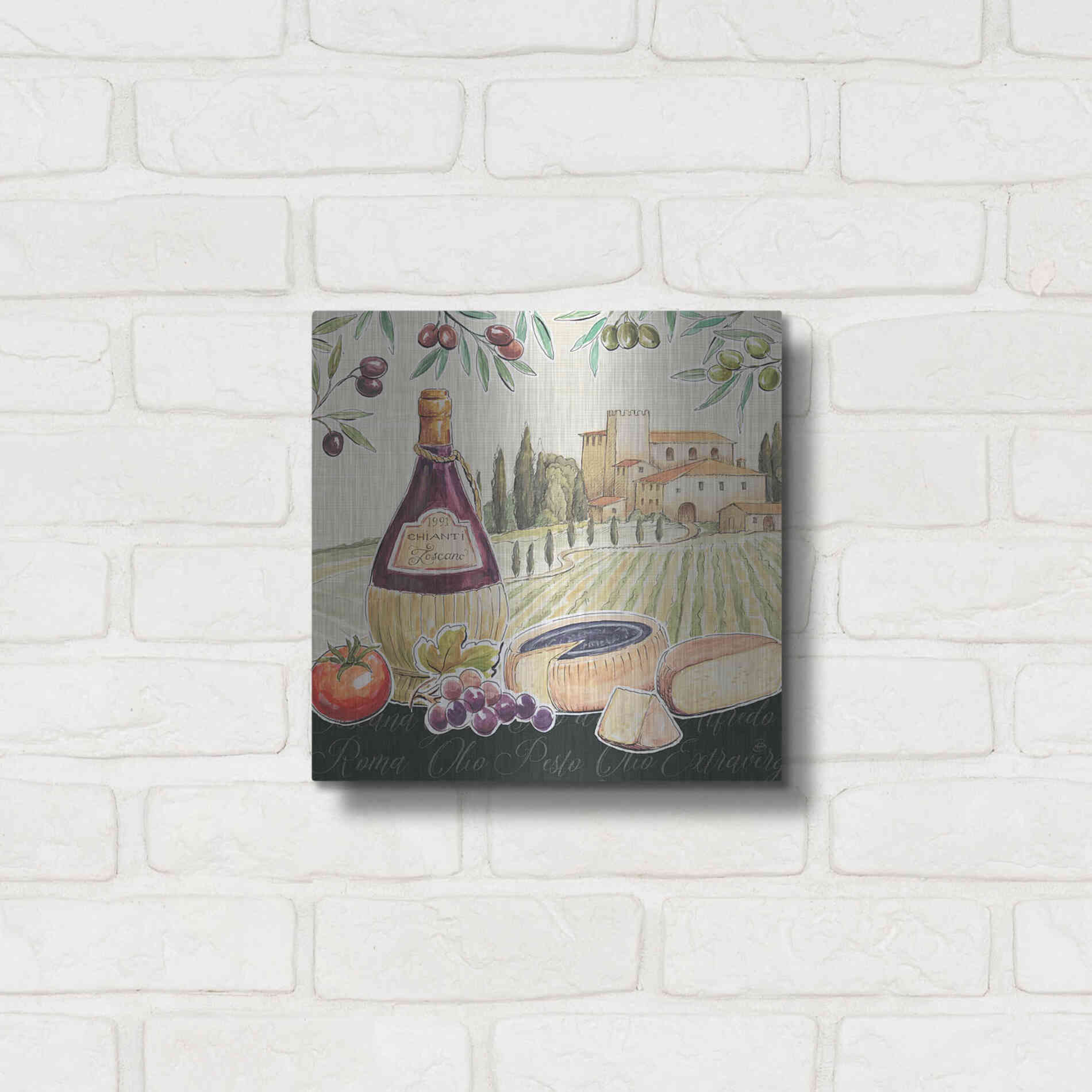 Luxe Metal Art 'Tuscan Flavor II' by Daphne Brissonet, Metal Wall Art,12x12