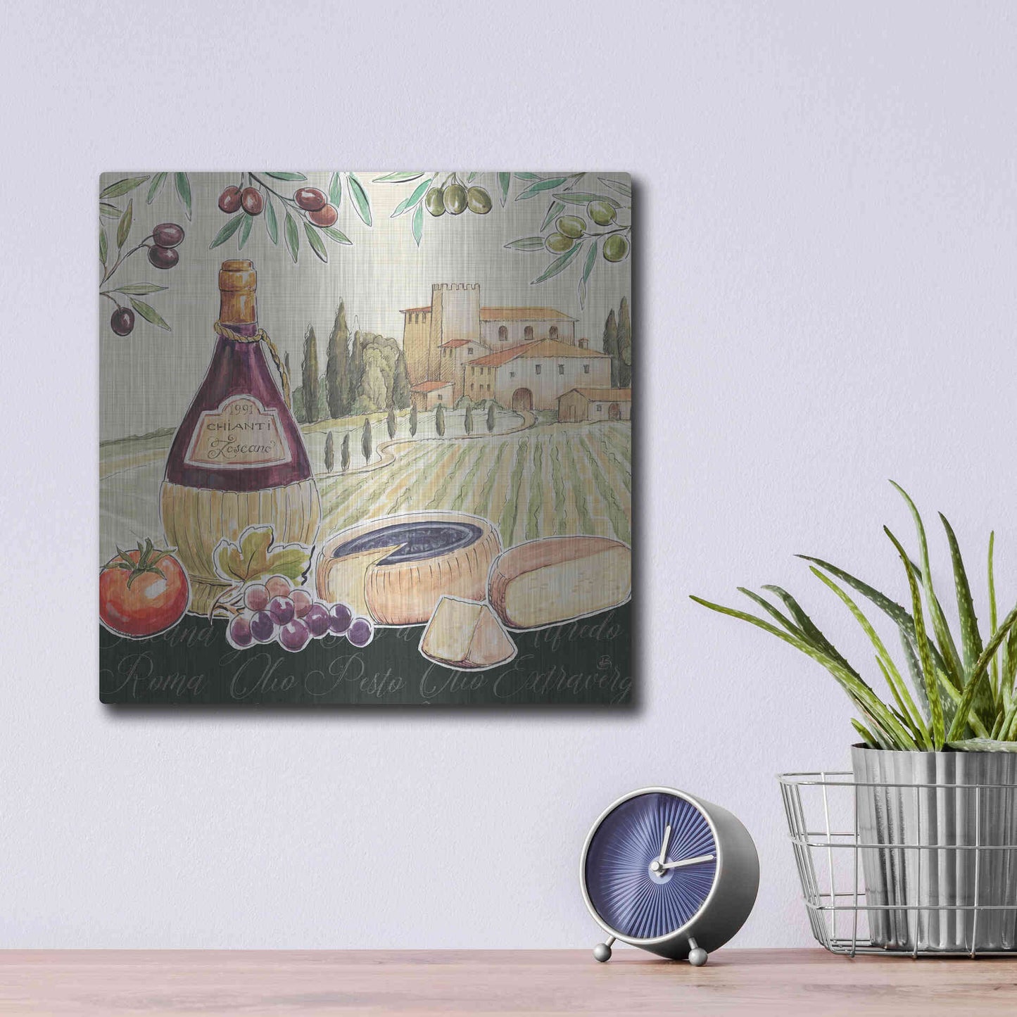 Luxe Metal Art 'Tuscan Flavor II' by Daphne Brissonet, Metal Wall Art,12x12