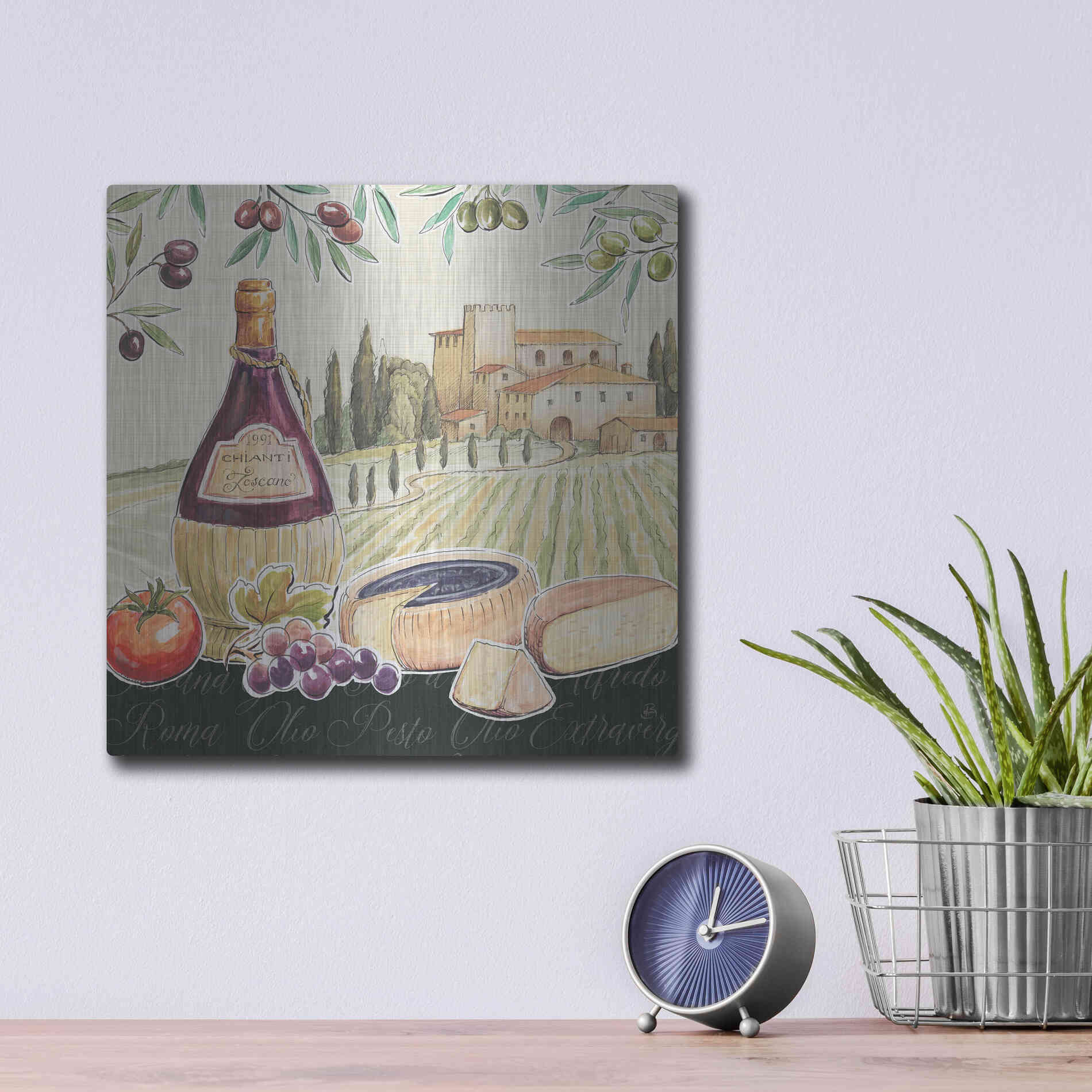 Luxe Metal Art 'Tuscan Flavor II' by Daphne Brissonet, Metal Wall Art,12x12