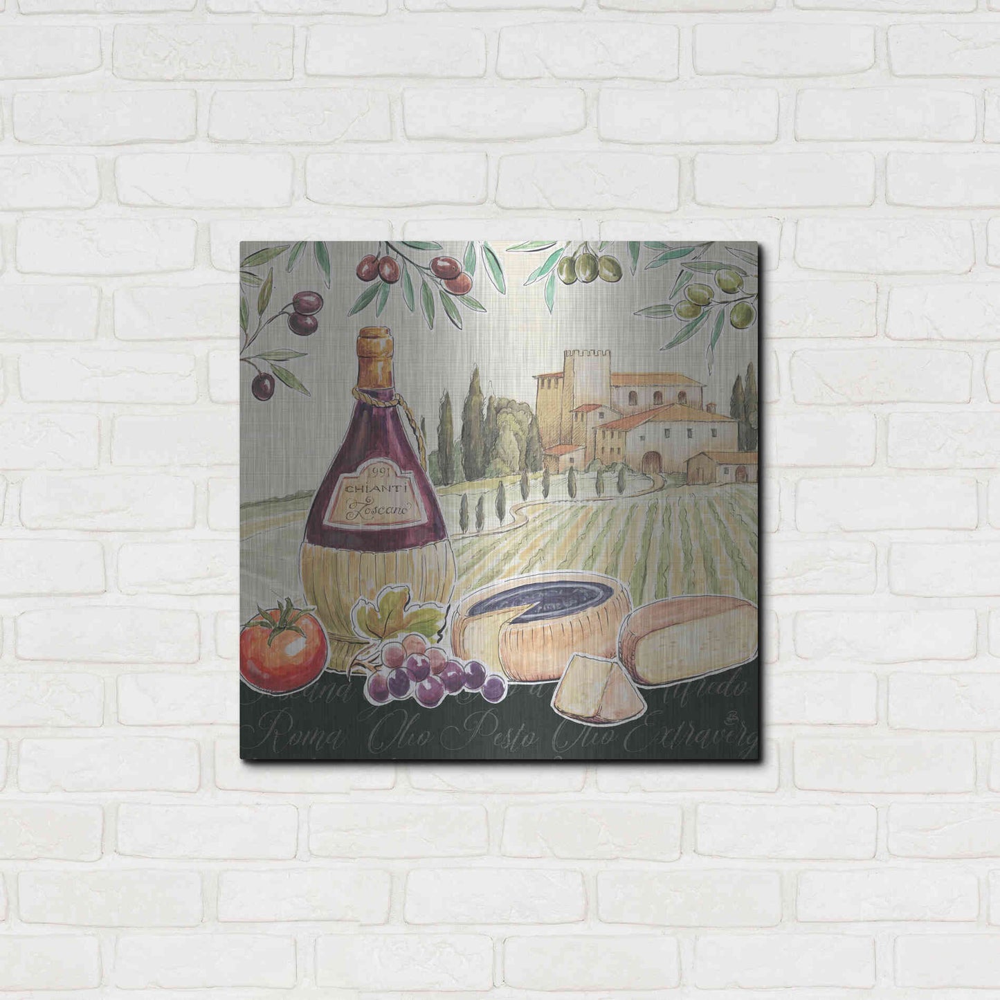 Luxe Metal Art 'Tuscan Flavor II' by Daphne Brissonet, Metal Wall Art,24x24