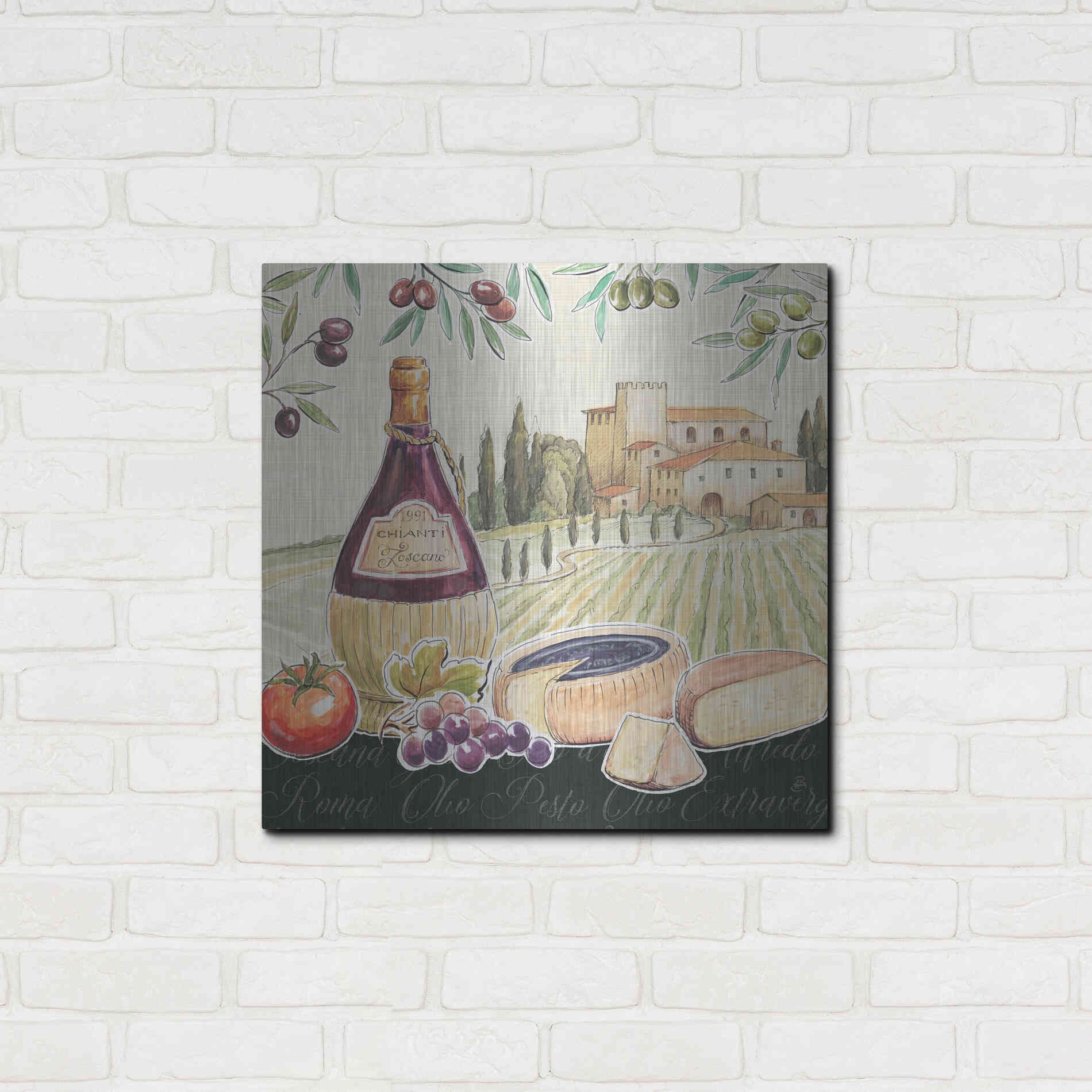 Luxe Metal Art 'Tuscan Flavor II' by Daphne Brissonet, Metal Wall Art,24x24