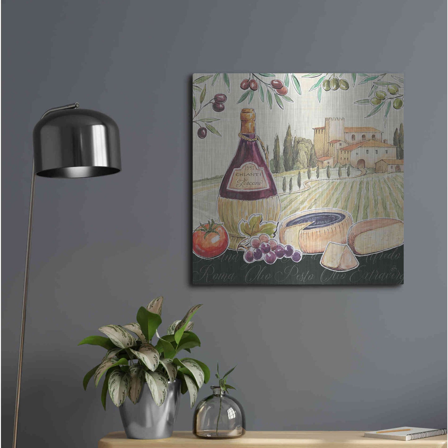 Luxe Metal Art 'Tuscan Flavor II' by Daphne Brissonet, Metal Wall Art,24x24