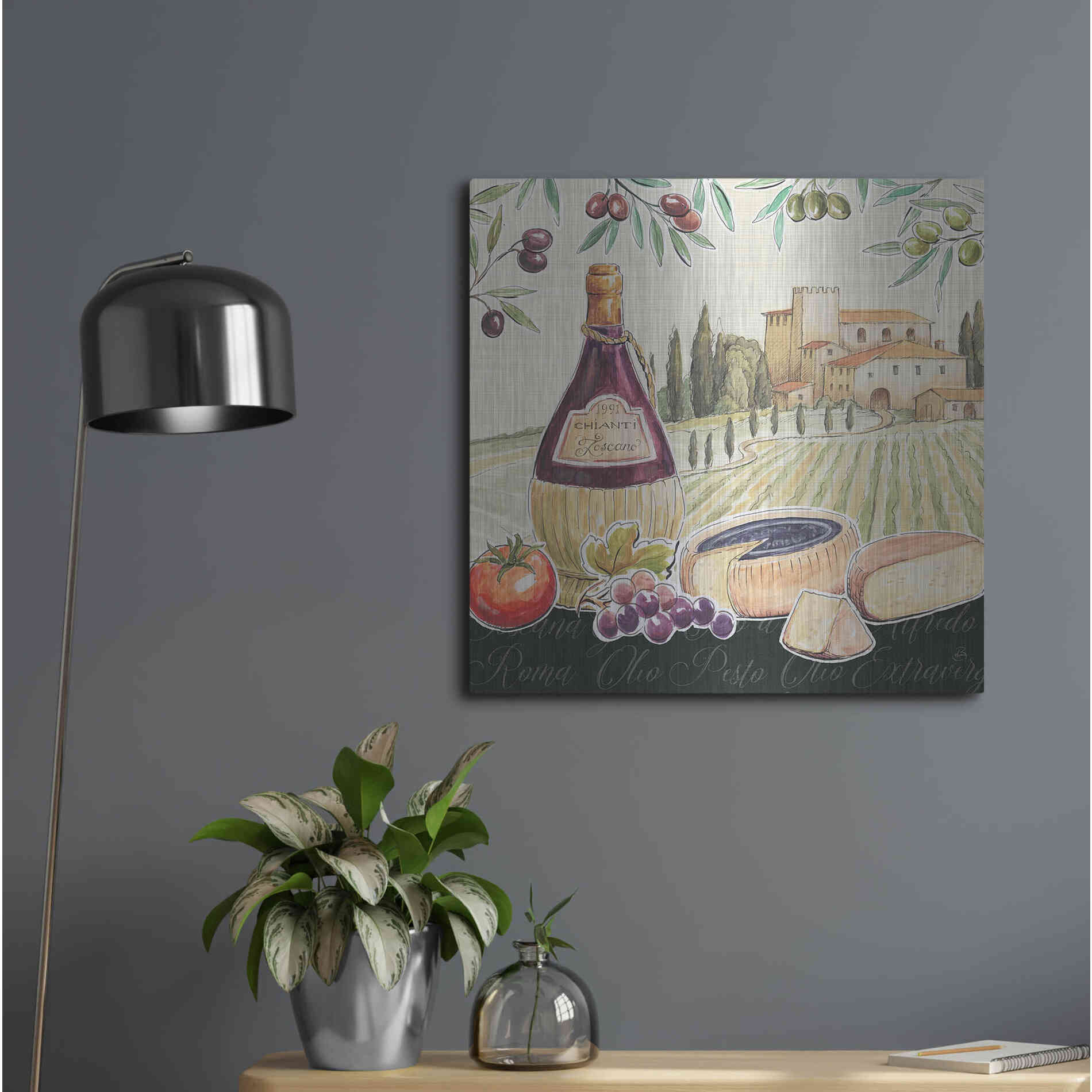 Luxe Metal Art 'Tuscan Flavor II' by Daphne Brissonet, Metal Wall Art,24x24