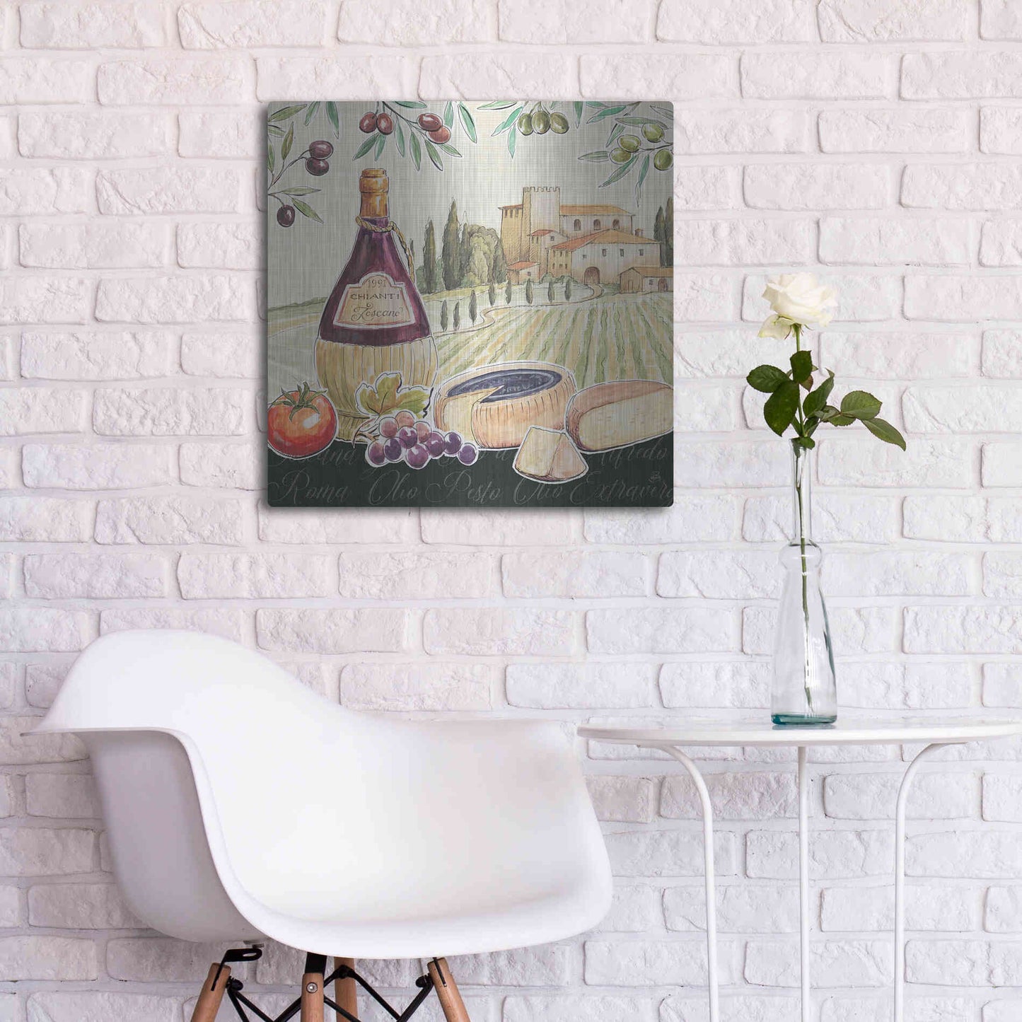 Luxe Metal Art 'Tuscan Flavor II' by Daphne Brissonet, Metal Wall Art,24x24