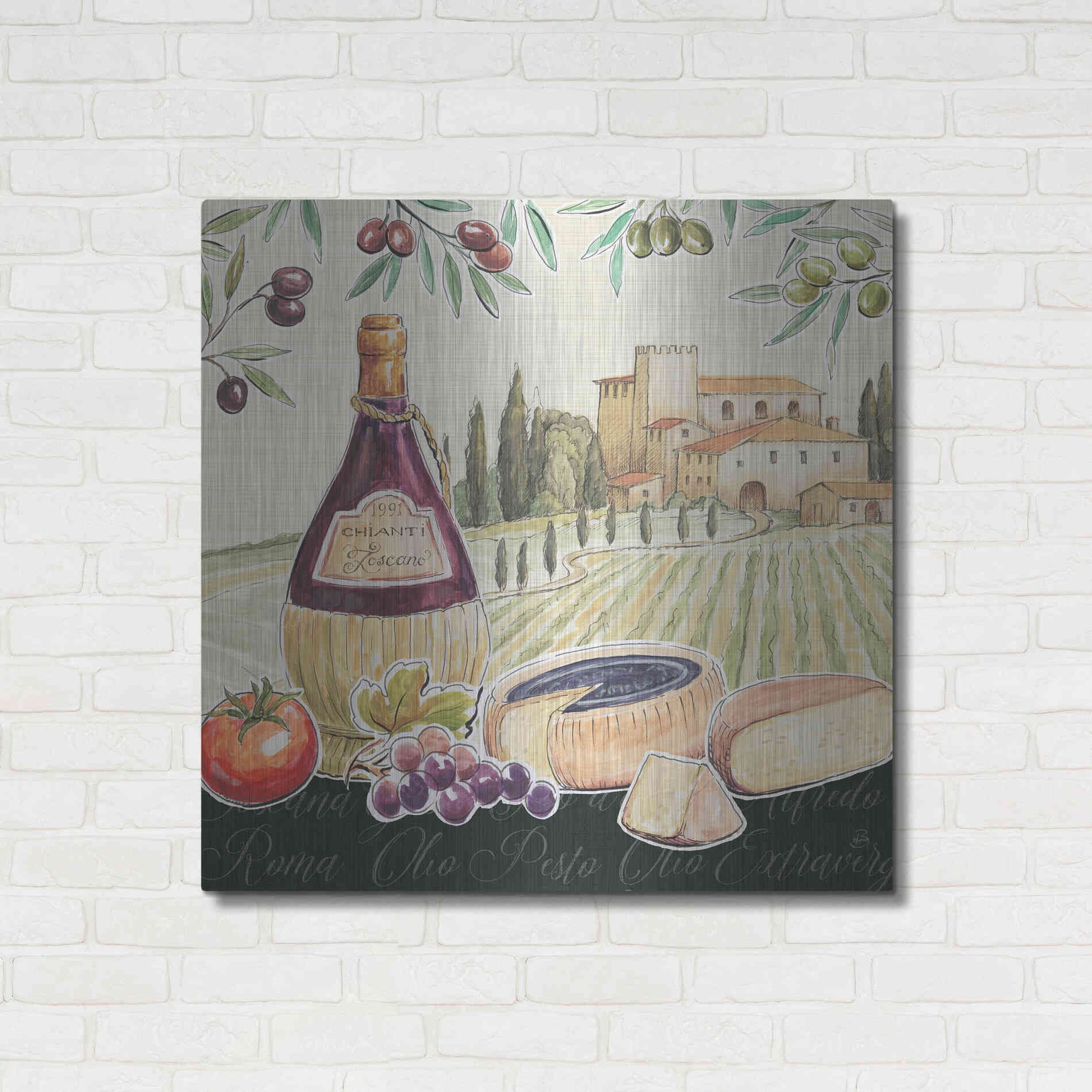 Luxe Metal Art 'Tuscan Flavor II' by Daphne Brissonet, Metal Wall Art,36x36