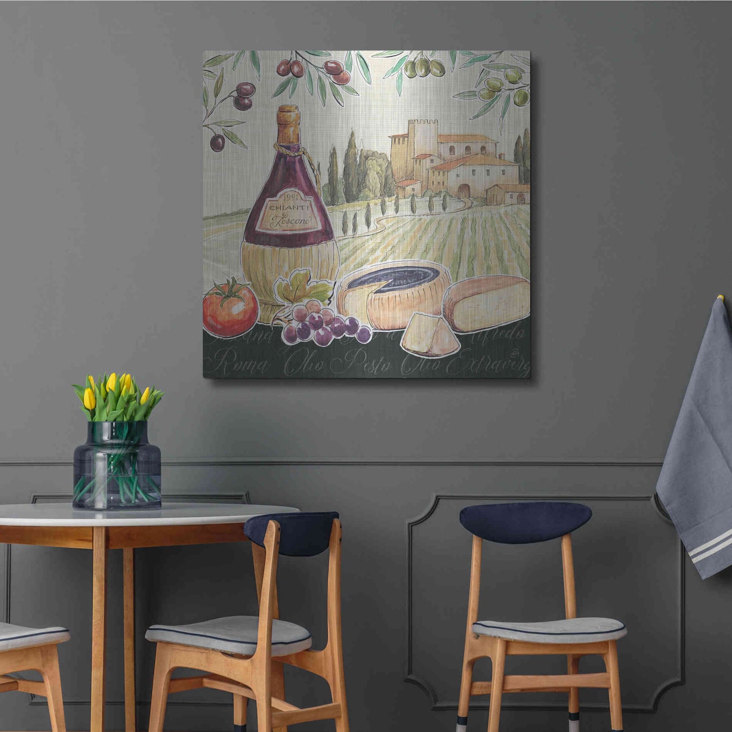 Luxe Metal Art 'Tuscan Flavor II' by Daphne Brissonet, Metal Wall Art,36x36