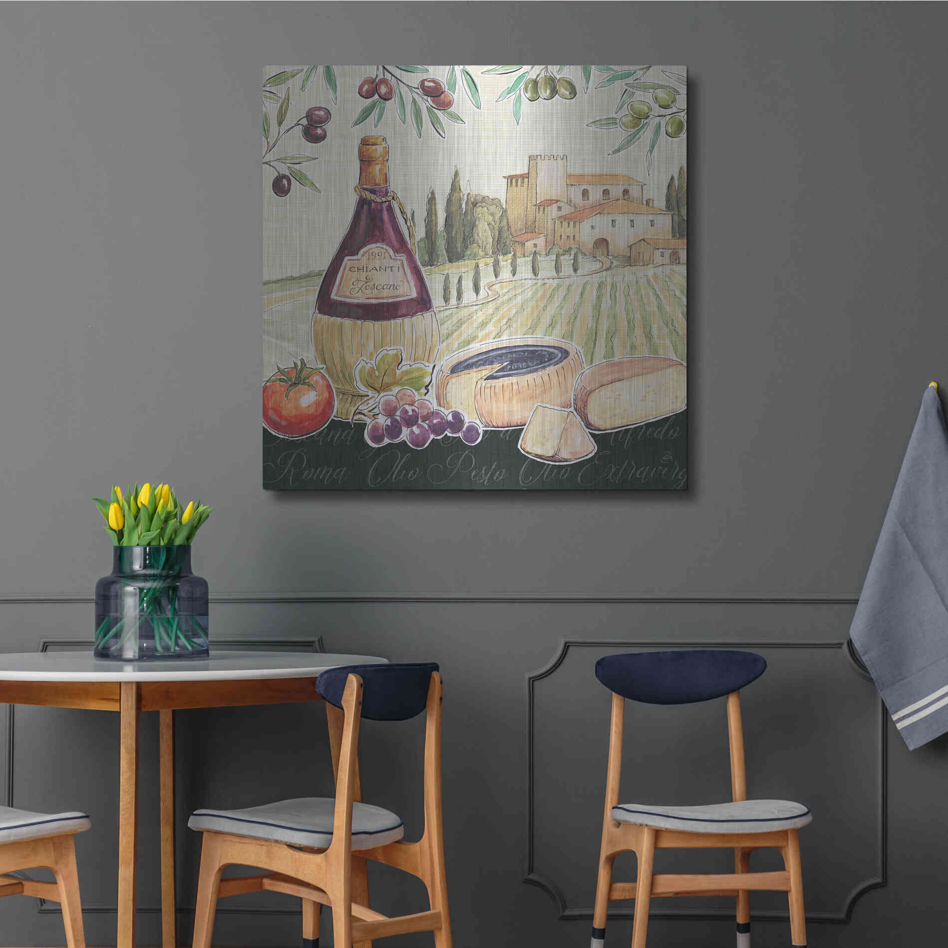 Luxe Metal Art 'Tuscan Flavor II' by Daphne Brissonet, Metal Wall Art,36x36