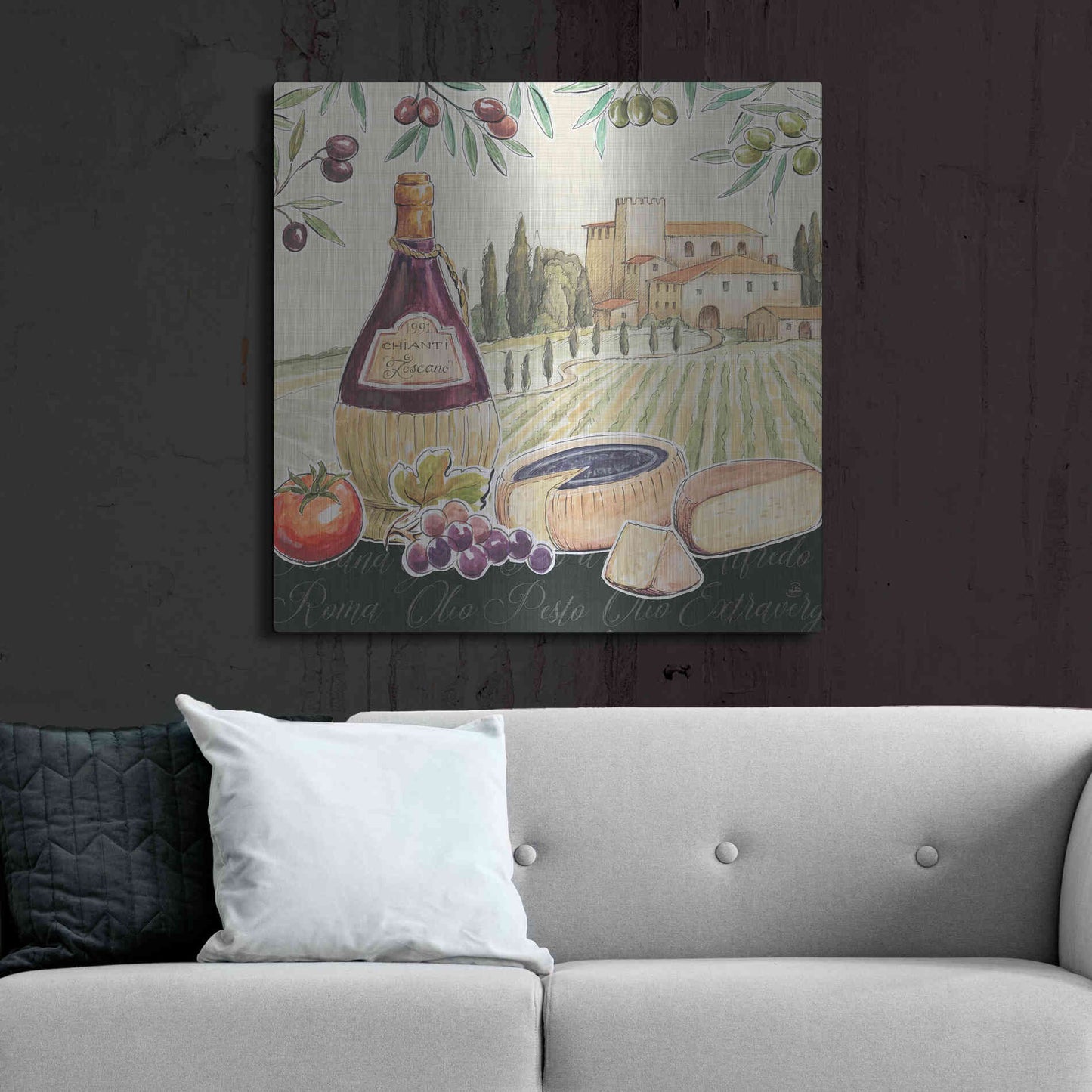 Luxe Metal Art 'Tuscan Flavor II' by Daphne Brissonet, Metal Wall Art,36x36