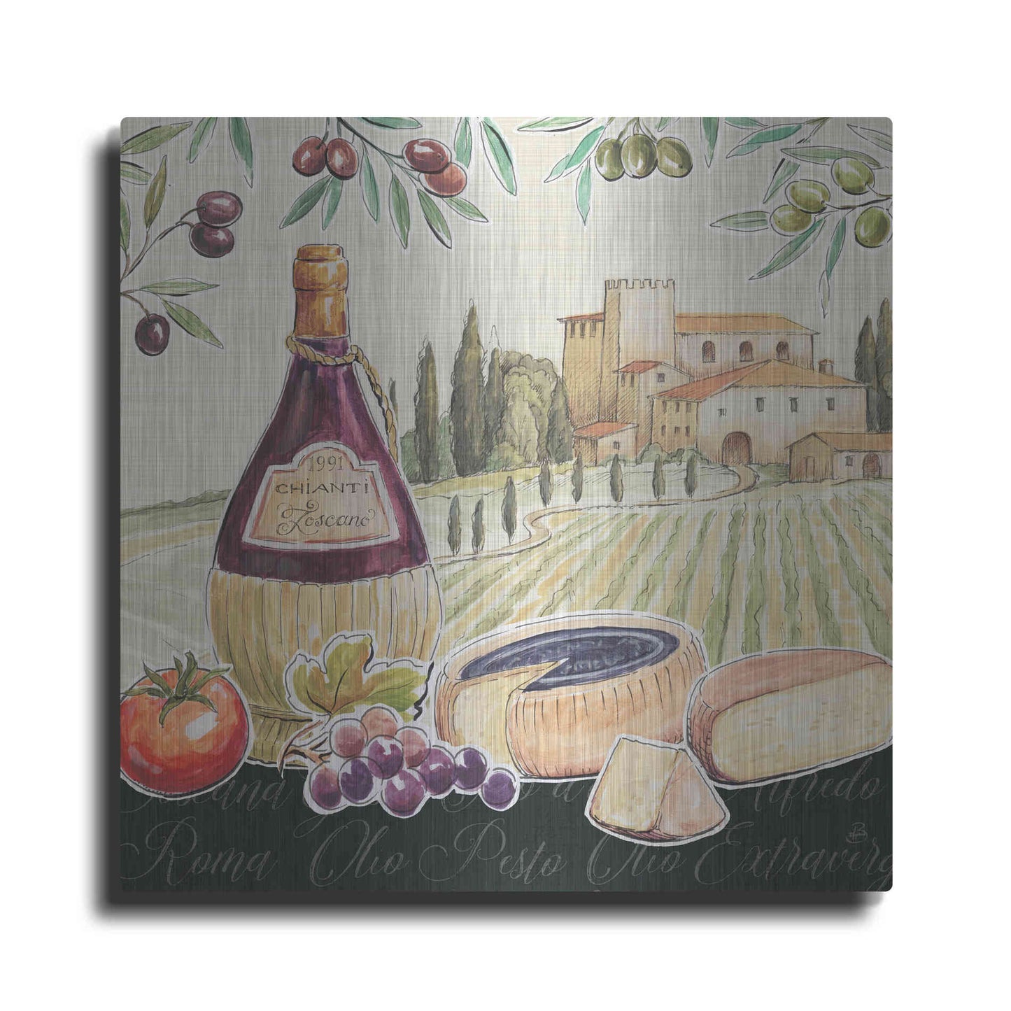 Luxe Metal Art 'Tuscan Flavor II' by Daphne Brissonet, Metal Wall Art