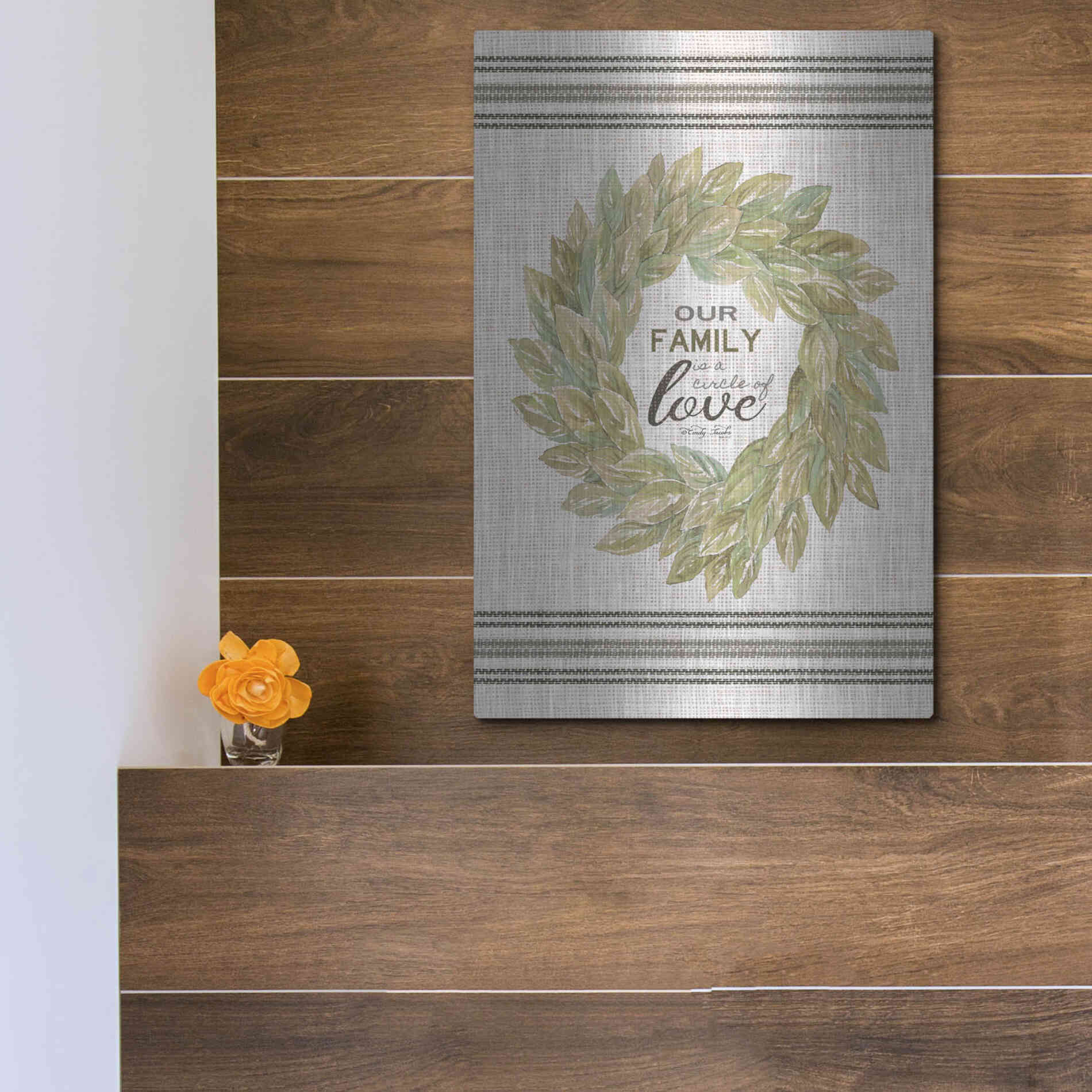 Luxe Metal Art 'Our Family Wreath' by Cindy Jacobs, Metal Wall Art,12x16