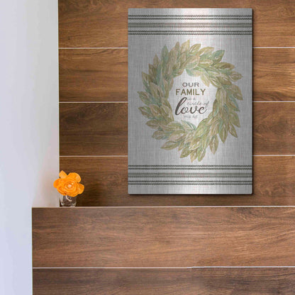 Luxe Metal Art 'Our Family Wreath' by Cindy Jacobs, Metal Wall Art,12x16