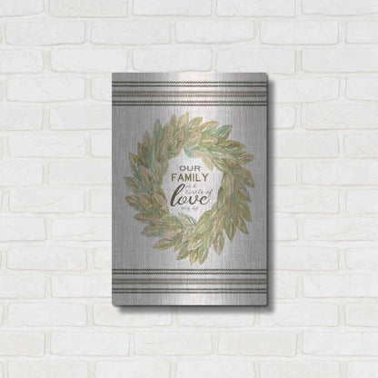 Luxe Metal Art 'Our Family Wreath' by Cindy Jacobs, Metal Wall Art,16x24