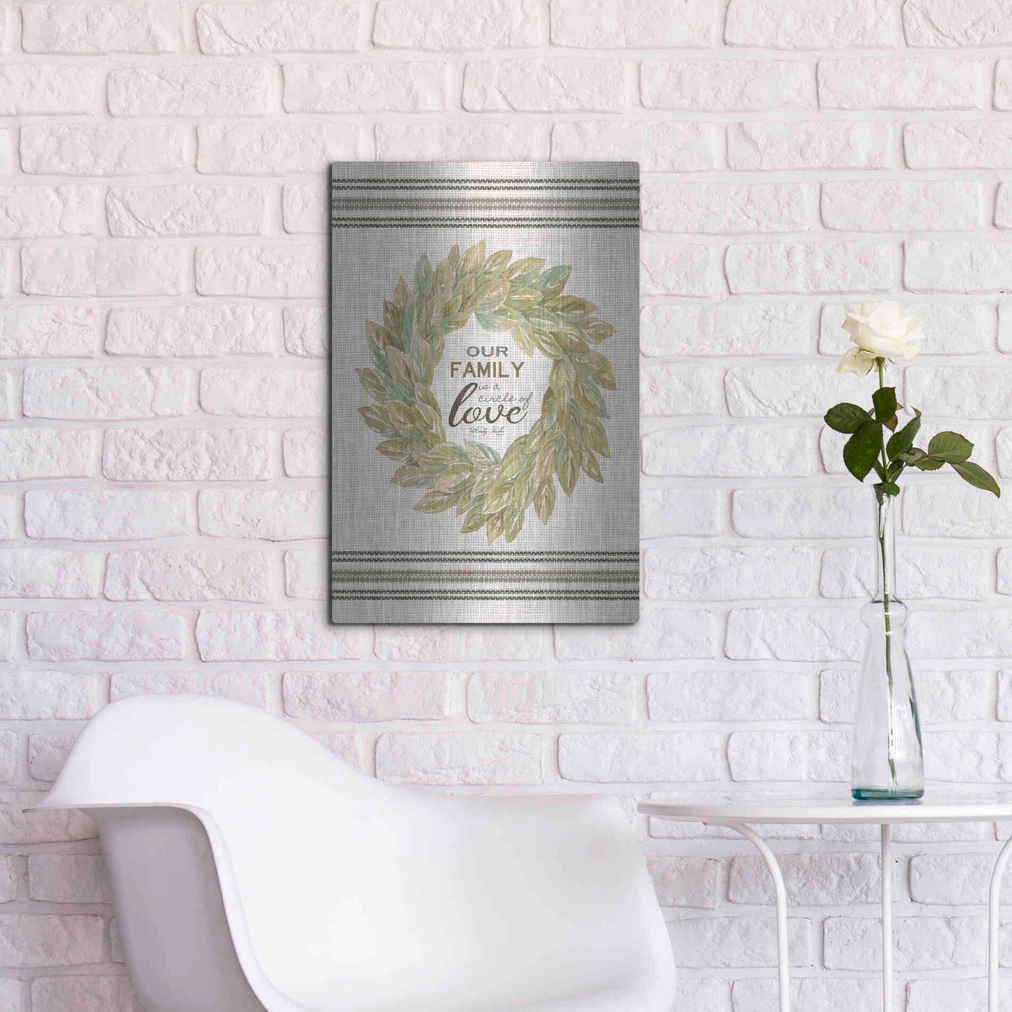 Luxe Metal Art 'Our Family Wreath' by Cindy Jacobs, Metal Wall Art,16x24