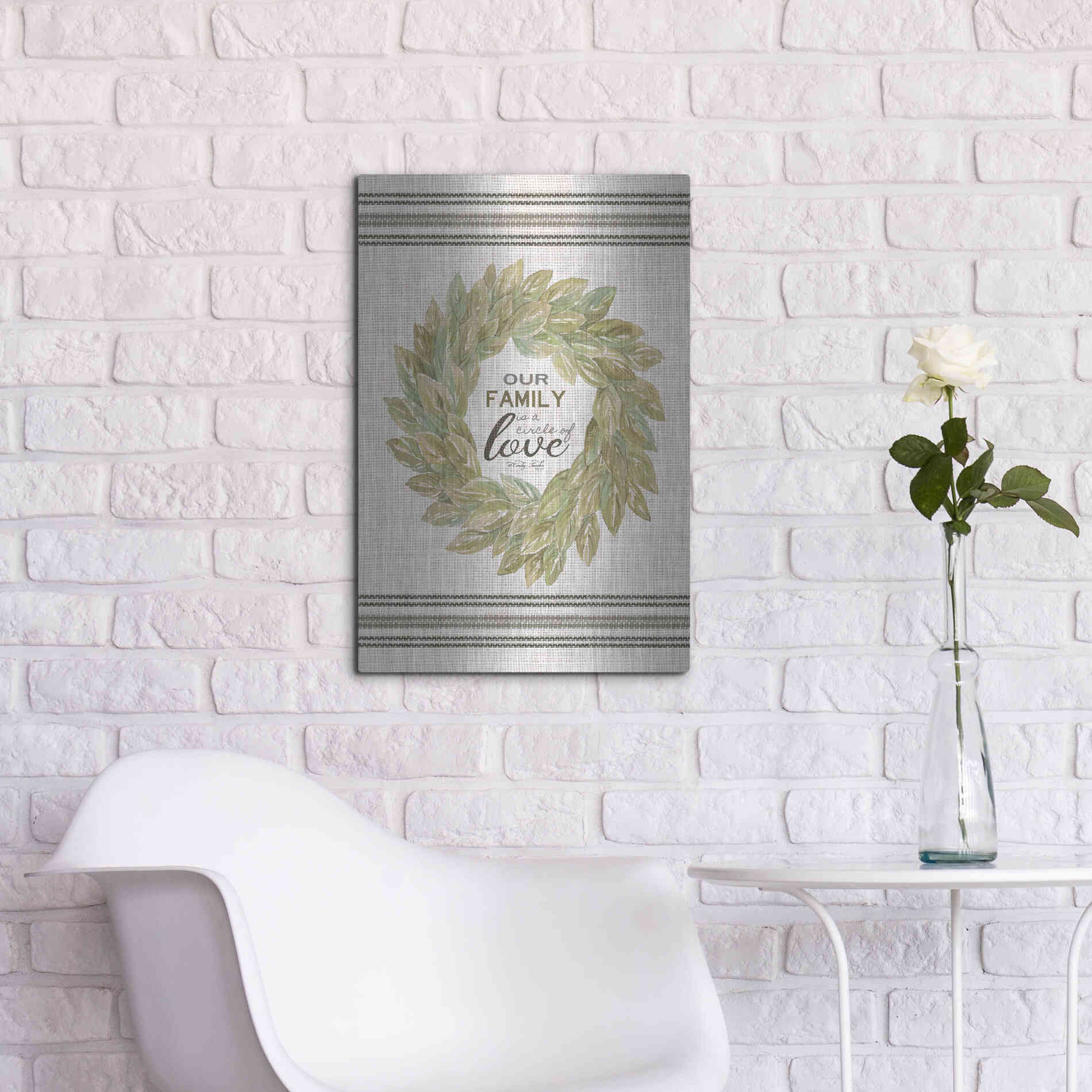 Luxe Metal Art 'Our Family Wreath' by Cindy Jacobs, Metal Wall Art,16x24