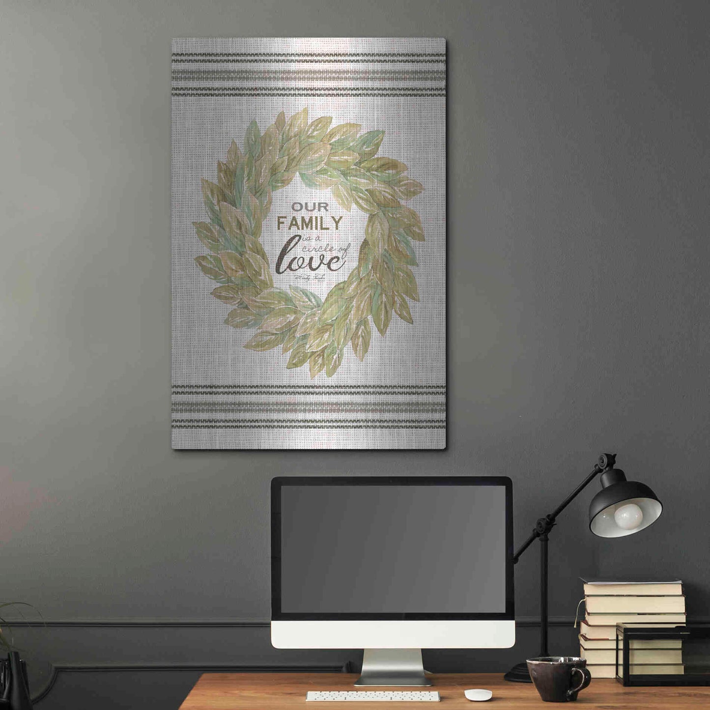 Luxe Metal Art 'Our Family Wreath' by Cindy Jacobs, Metal Wall Art,24x36