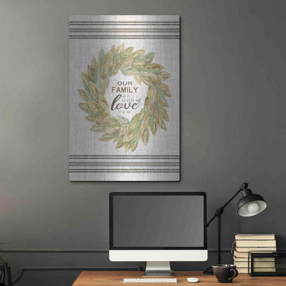 Luxe Metal Art 'Our Family Wreath' by Cindy Jacobs, Metal Wall Art,24x36