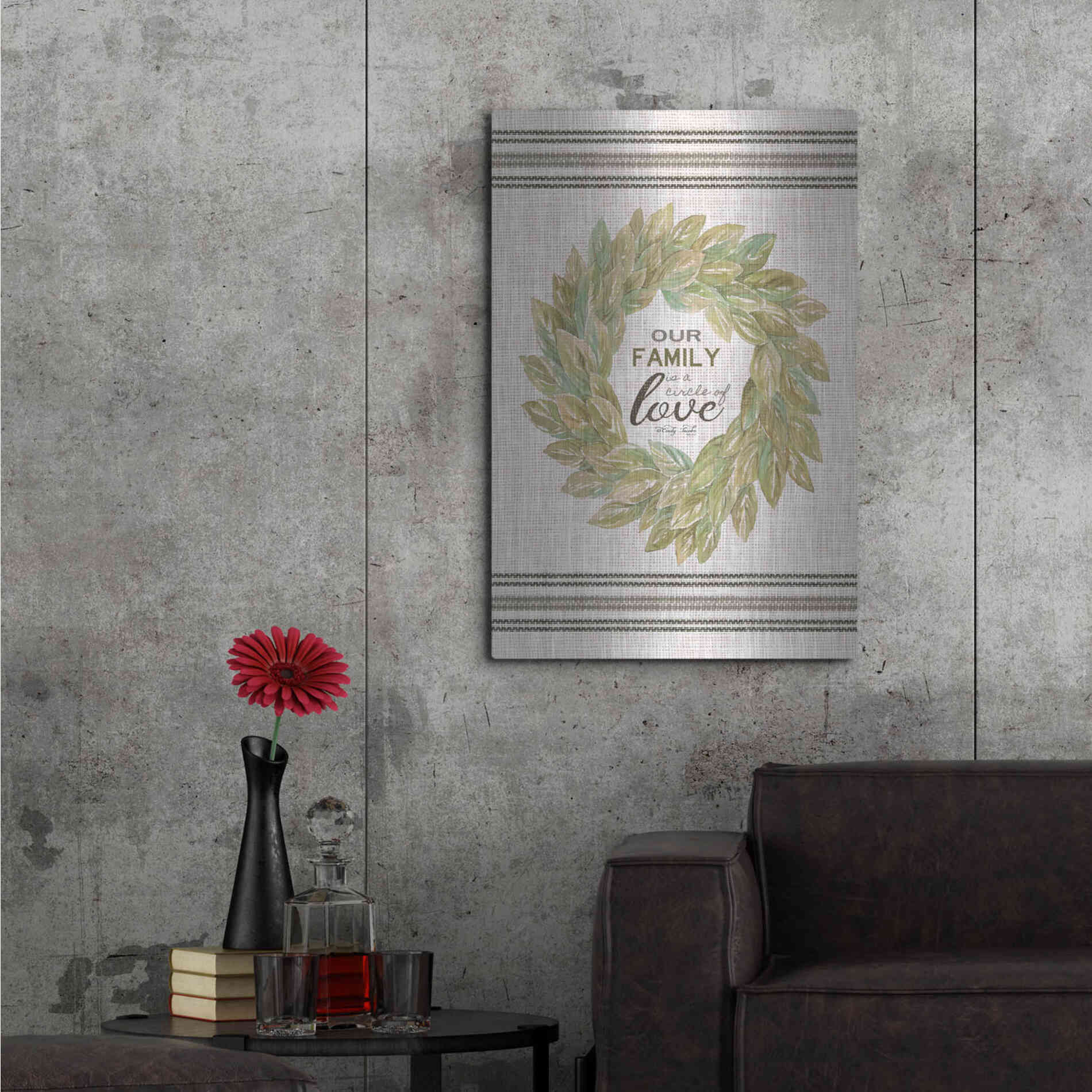Luxe Metal Art 'Our Family Wreath' by Cindy Jacobs, Metal Wall Art,24x36