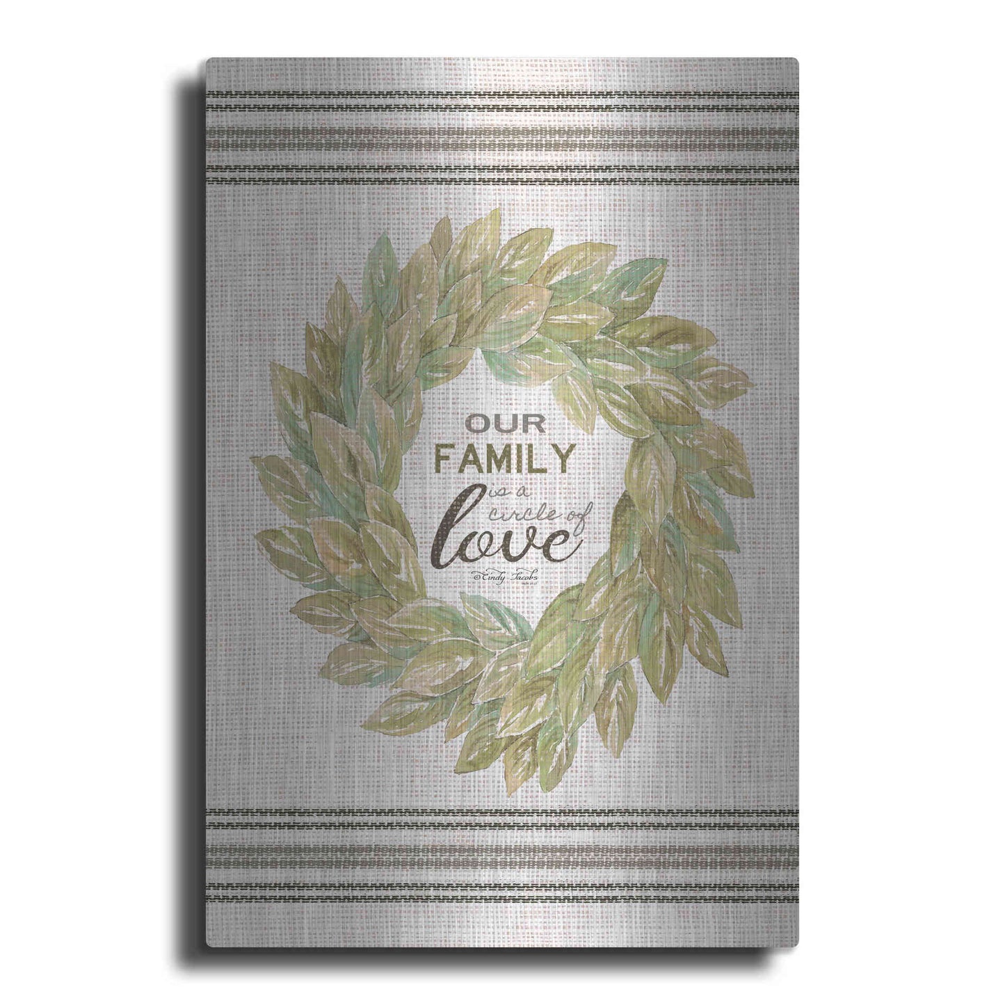 Luxe Metal Art 'Our Family Wreath' by Cindy Jacobs, Metal Wall Art