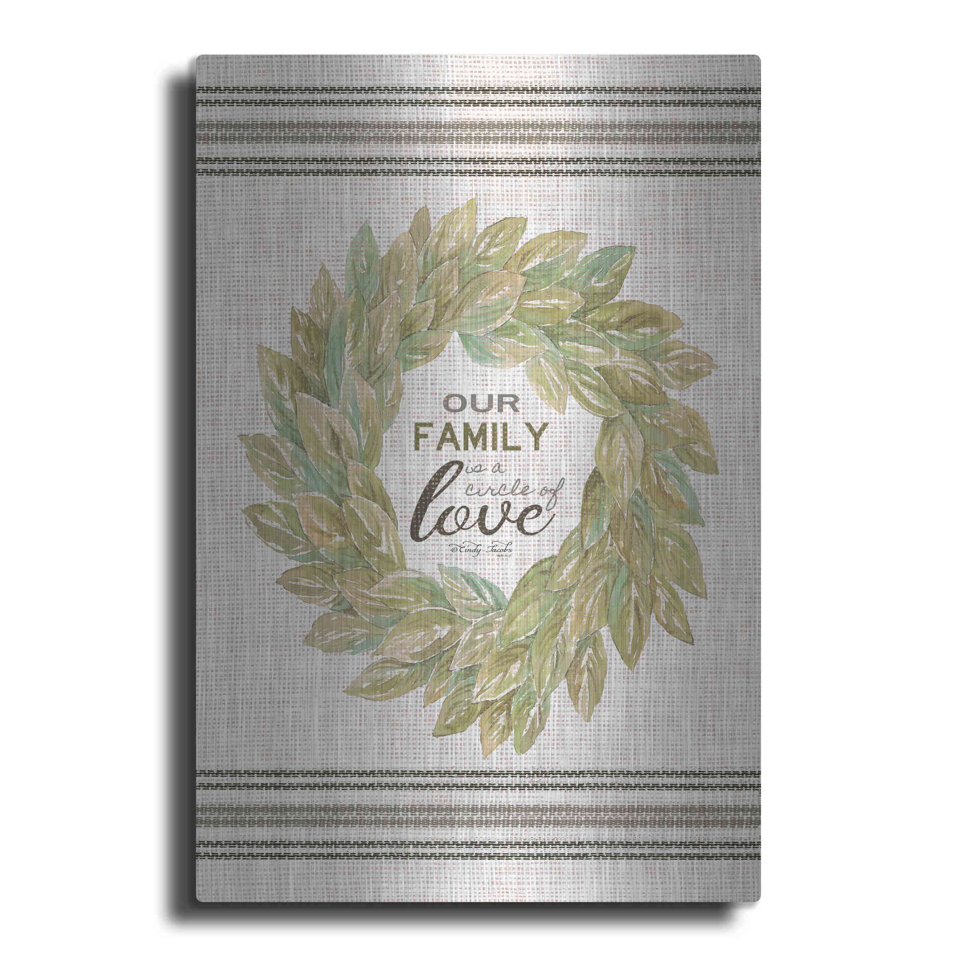 Luxe Metal Art 'Our Family Wreath' by Cindy Jacobs, Metal Wall Art