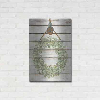 Luxe Metal Art 'Pully Hanging Wreath' by Cindy Jacobs, Metal Wall Art,24x36