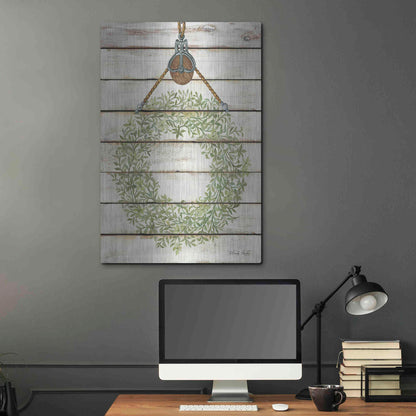 Luxe Metal Art 'Pully Hanging Wreath' by Cindy Jacobs, Metal Wall Art,24x36