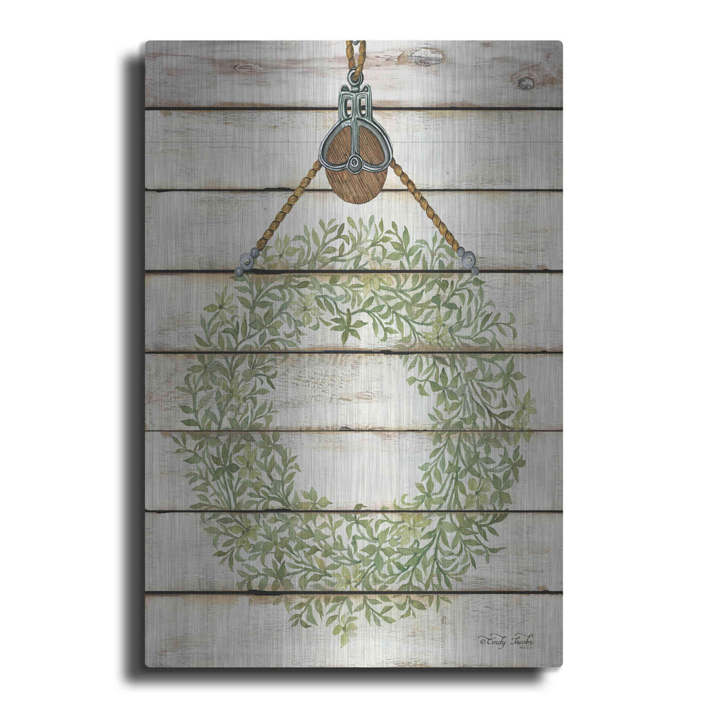 Luxe Metal Art 'Pully Hanging Wreath' by Cindy Jacobs, Metal Wall Art