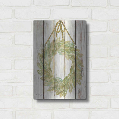 Luxe Metal Art 'Rope Hanging Wreath' by Cindy Jacobs, Metal Wall Art,12x16