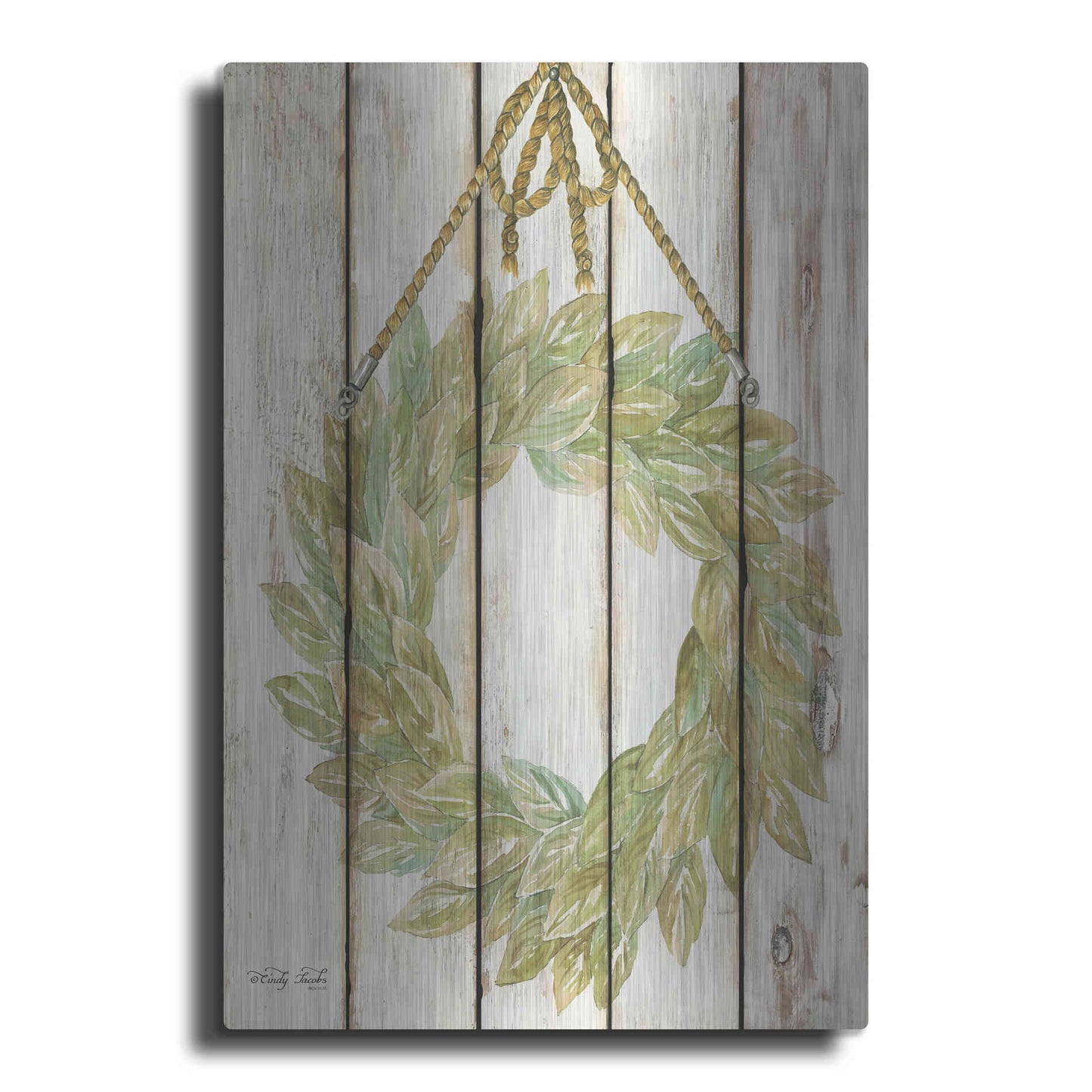 Luxe Metal Art 'Rope Hanging Wreath' by Cindy Jacobs, Metal Wall Art