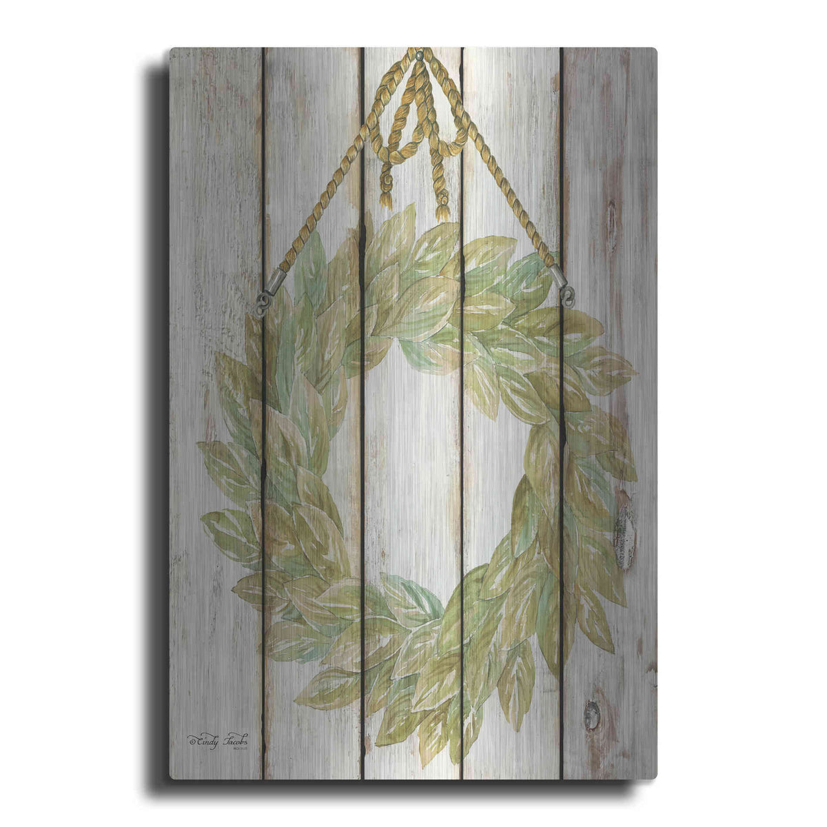 Luxe Metal Art 'Rope Hanging Wreath' by Cindy Jacobs, Metal Wall Art