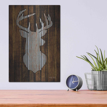 Luxe Metal Art 'Deer Head I' by Cindy Jacobs, Metal Wall Art,12x16