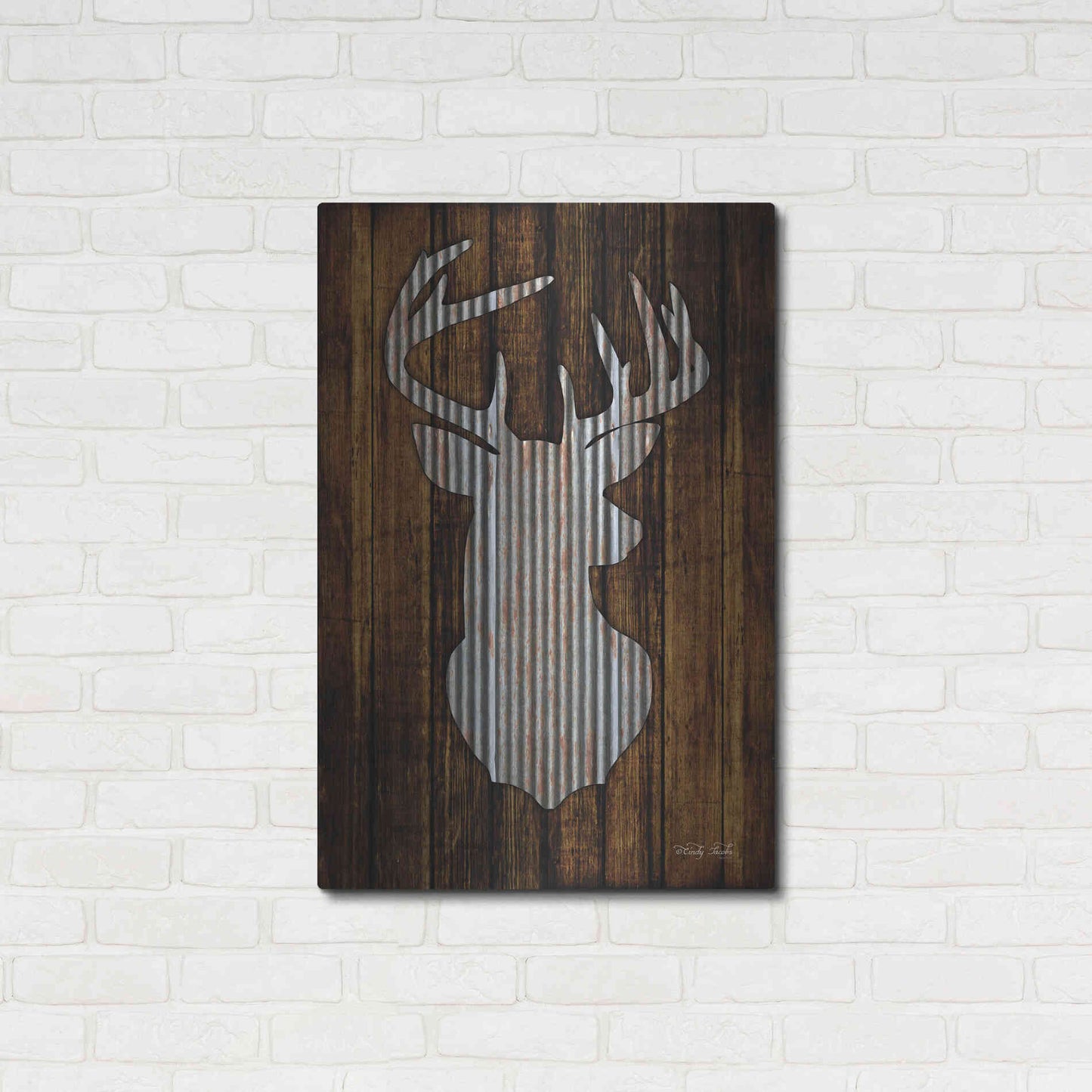 Luxe Metal Art 'Deer Head I' by Cindy Jacobs, Metal Wall Art,24x36