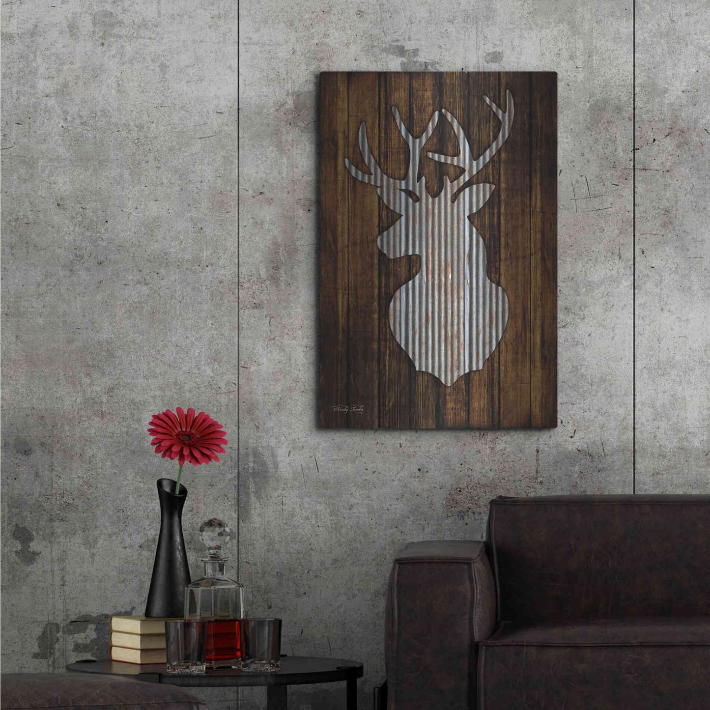 Luxe Metal Art 'Deer Head II' by Cindy Jacobs, Metal Wall Art,24x36