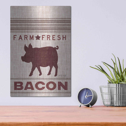 Luxe Metal Art 'Grain Sack Bacon' by Cindy Jacobs, Metal Wall Art,12x16