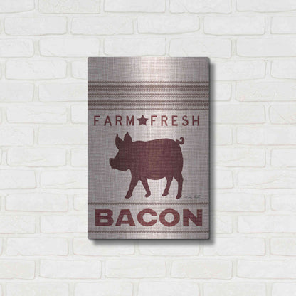 Luxe Metal Art 'Grain Sack Bacon' by Cindy Jacobs, Metal Wall Art,16x24