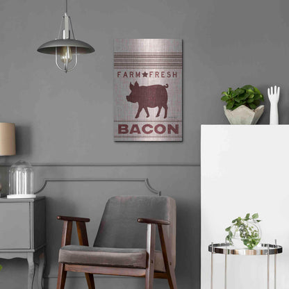 Luxe Metal Art 'Grain Sack Bacon' by Cindy Jacobs, Metal Wall Art,16x24