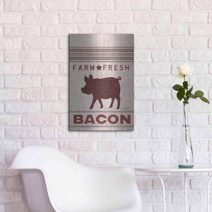 Luxe Metal Art 'Grain Sack Bacon' by Cindy Jacobs, Metal Wall Art,16x24