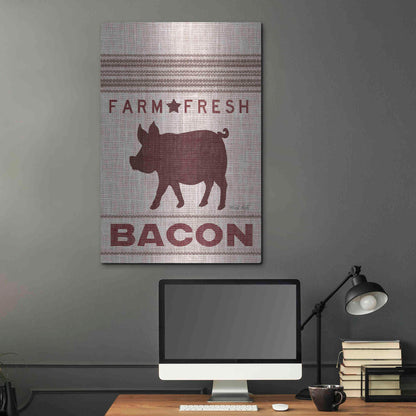 Luxe Metal Art 'Grain Sack Bacon' by Cindy Jacobs, Metal Wall Art,24x36