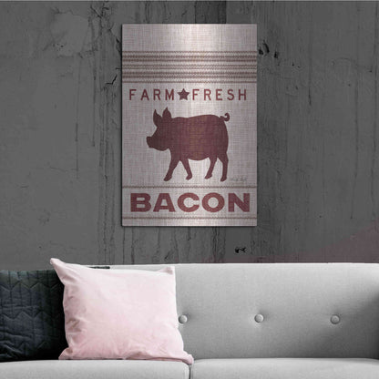 Luxe Metal Art 'Grain Sack Bacon' by Cindy Jacobs, Metal Wall Art,24x36