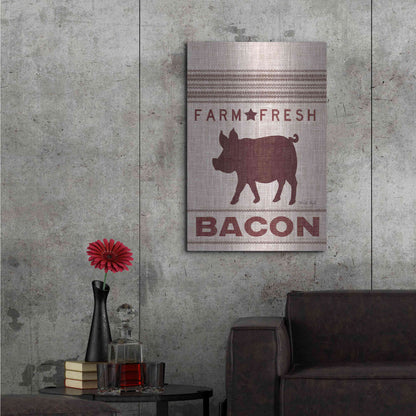 Luxe Metal Art 'Grain Sack Bacon' by Cindy Jacobs, Metal Wall Art,24x36