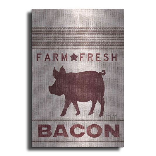 Luxe Metal Art 'Grain Sack Bacon' by Cindy Jacobs, Metal Wall Art