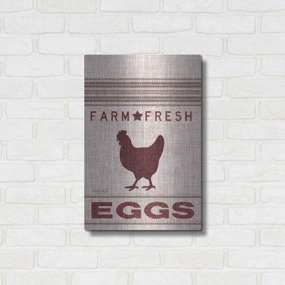 Luxe Metal Art 'Grain Sack Eggs' by Cindy Jacobs, Metal Wall Art,16x24