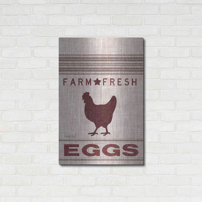 Luxe Metal Art 'Grain Sack Eggs' by Cindy Jacobs, Metal Wall Art,24x36
