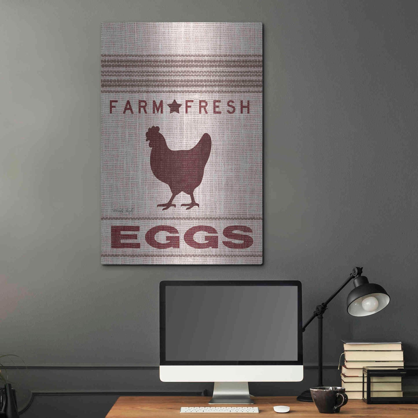Luxe Metal Art 'Grain Sack Eggs' by Cindy Jacobs, Metal Wall Art,24x36