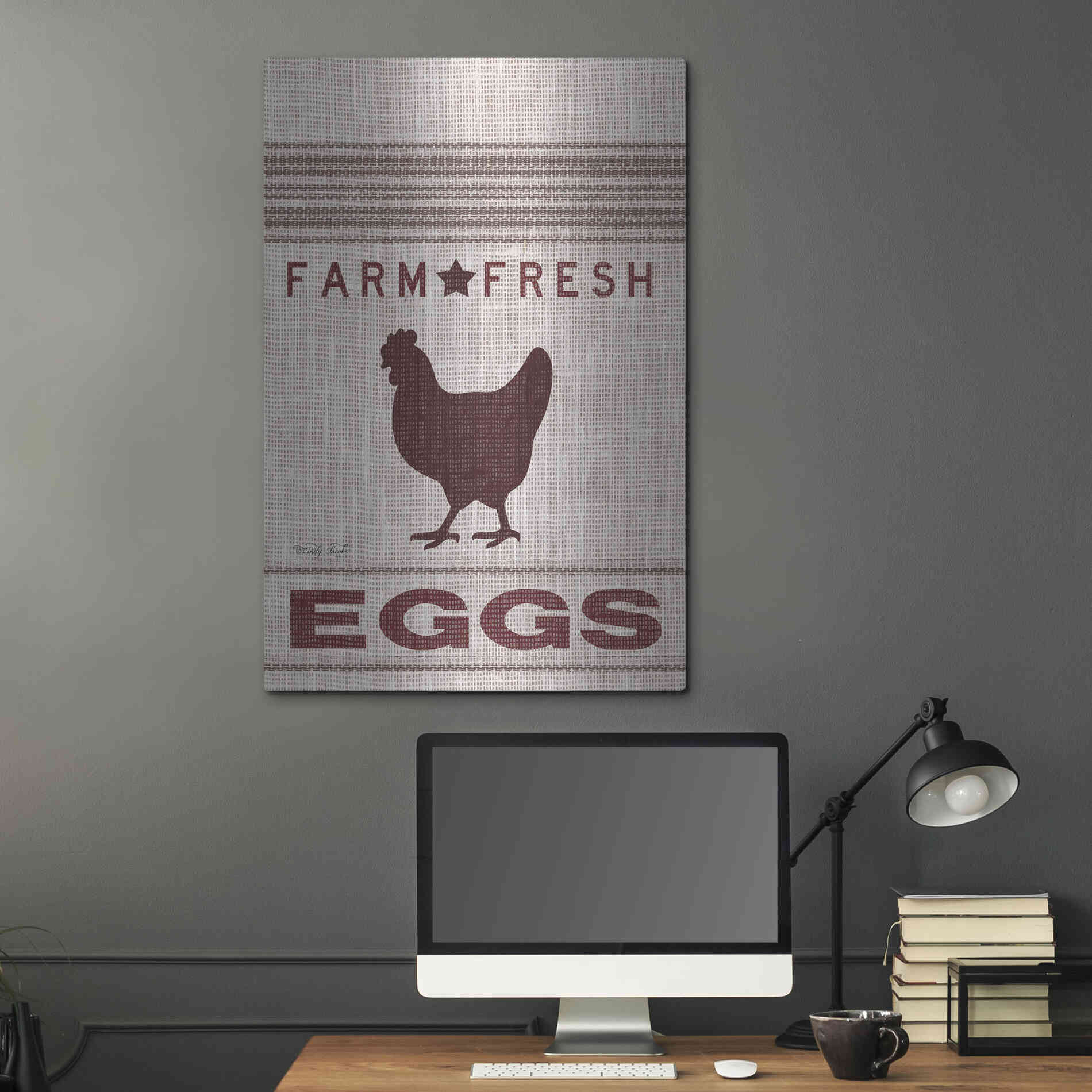 Luxe Metal Art 'Grain Sack Eggs' by Cindy Jacobs, Metal Wall Art,24x36