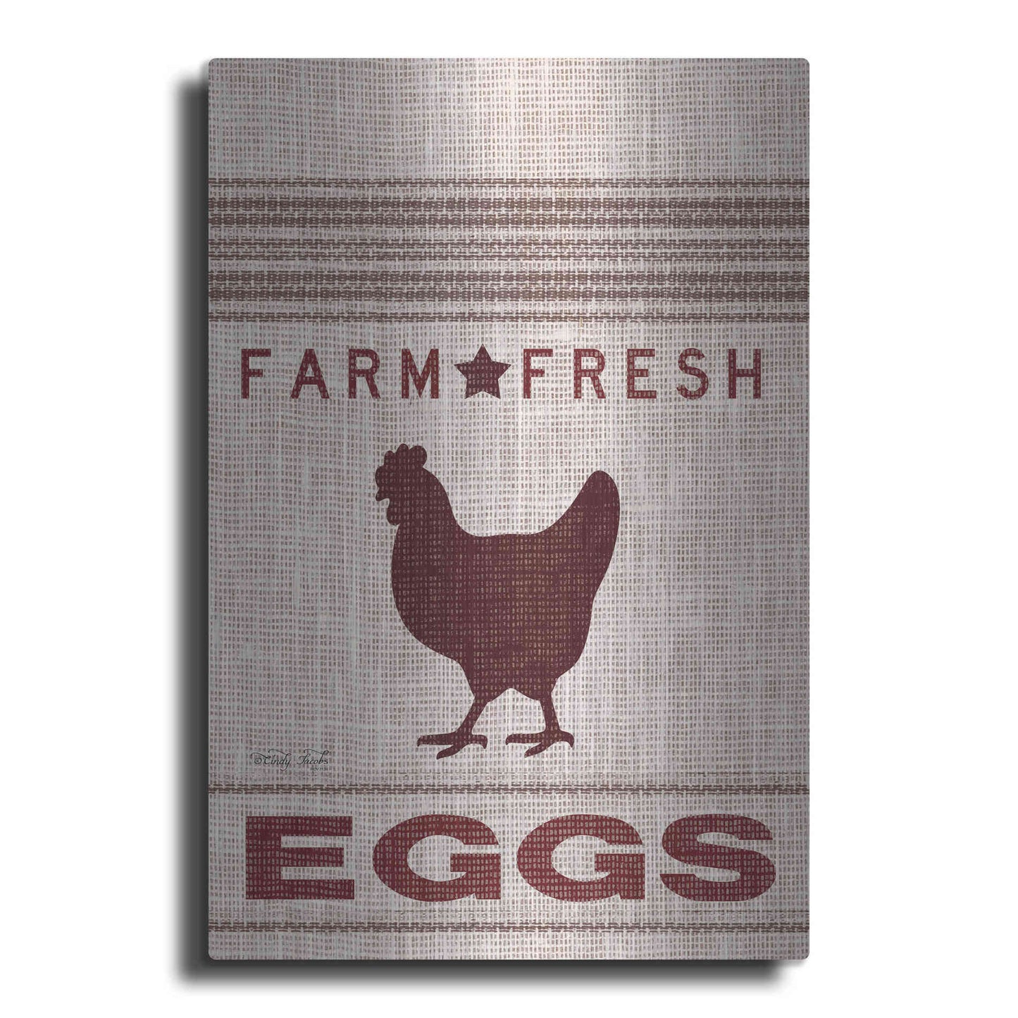 Luxe Metal Art 'Grain Sack Eggs' by Cindy Jacobs, Metal Wall Art