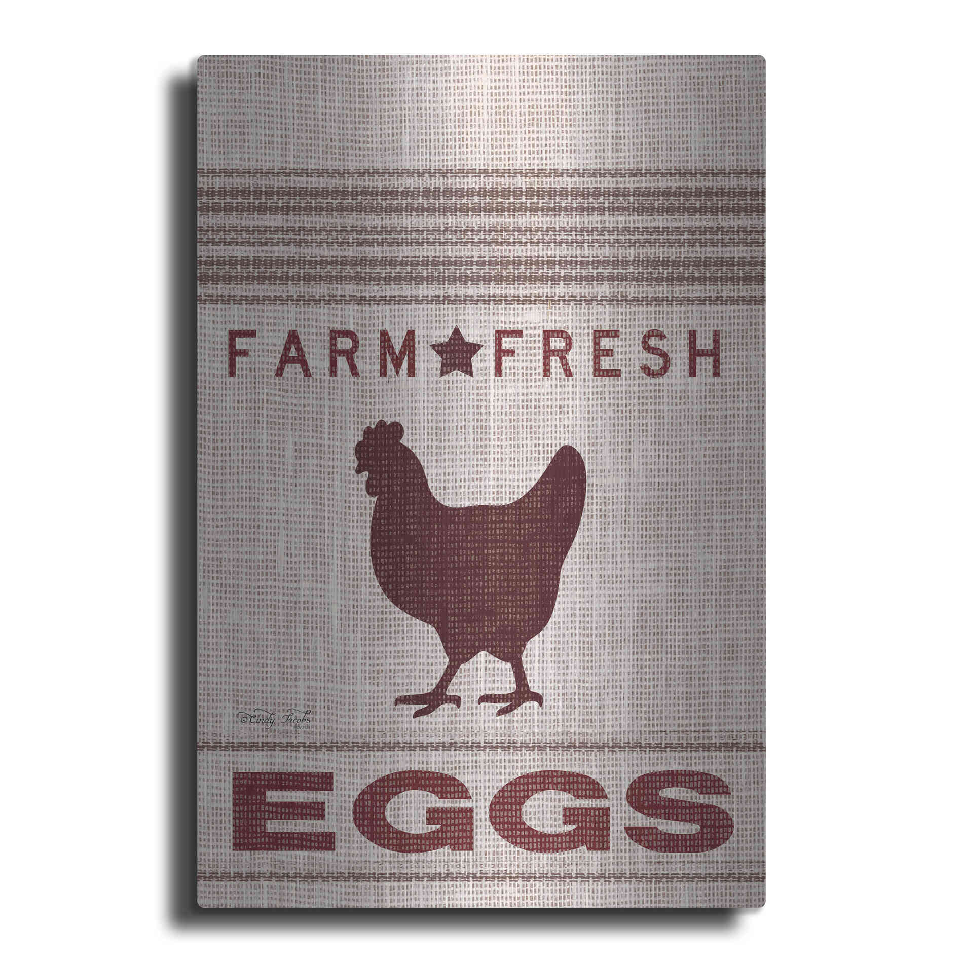 Luxe Metal Art 'Grain Sack Eggs' by Cindy Jacobs, Metal Wall Art