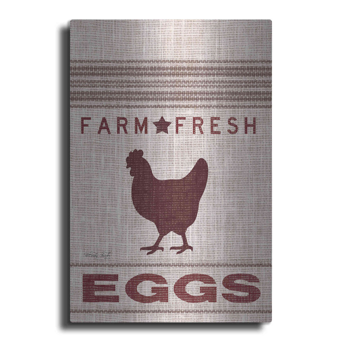 Luxe Metal Art 'Grain Sack Eggs' by Cindy Jacobs, Metal Wall Art