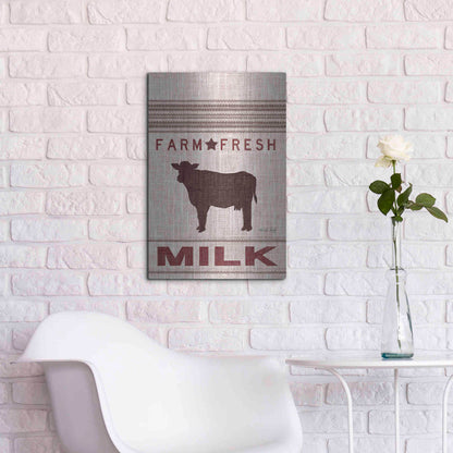 Luxe Metal Art 'Grain Sack Milk' by Cindy Jacobs, Metal Wall Art,16x24