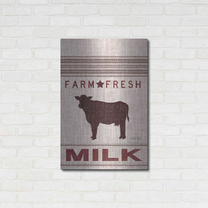 Luxe Metal Art 'Grain Sack Milk' by Cindy Jacobs, Metal Wall Art,24x36